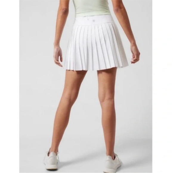 Athleta Advantage Skort white pleated tennis skirt with shorts US Open medium - Picture 6 of 11